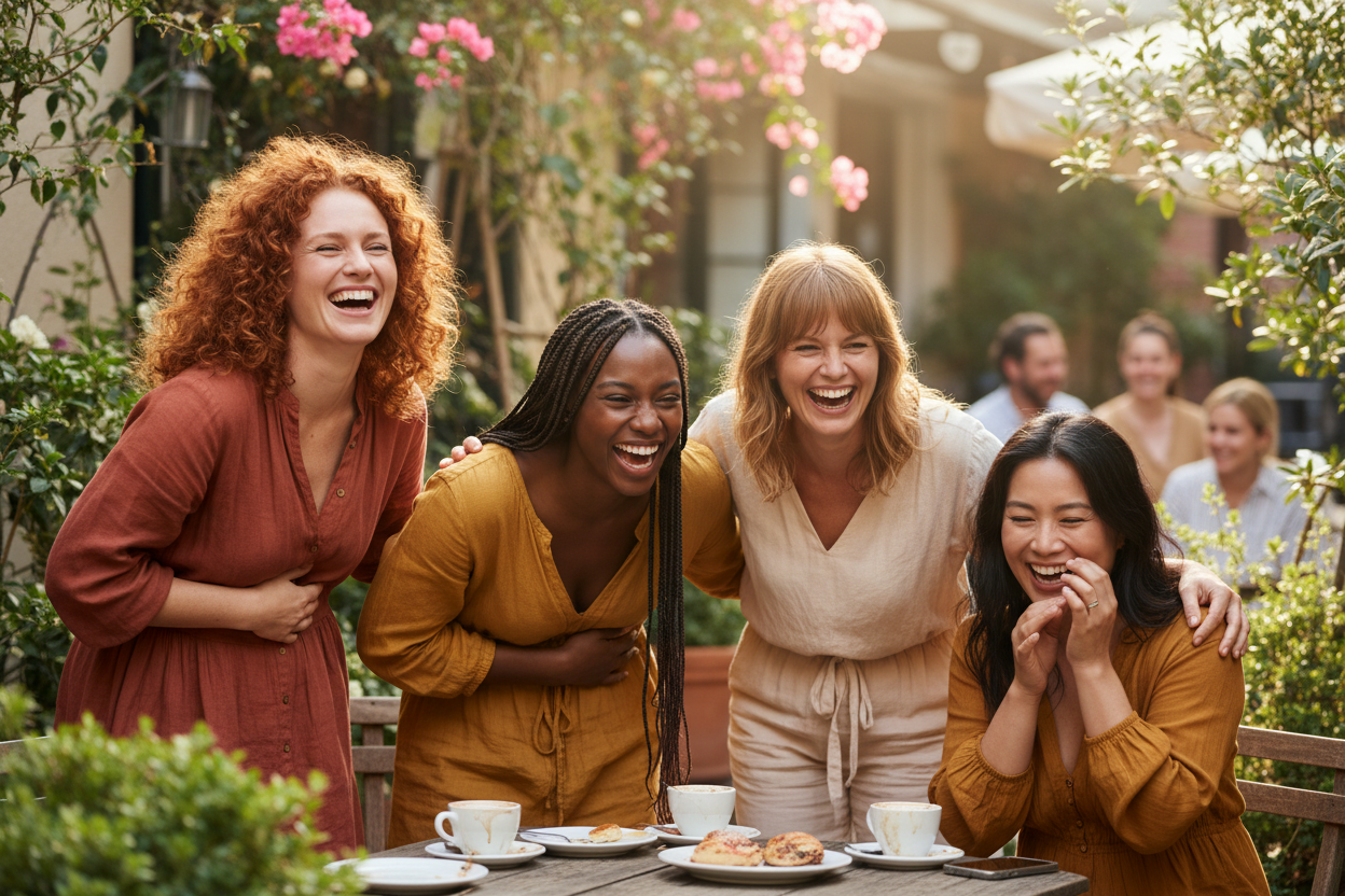 Groupe de femmes heureuses en train de rire